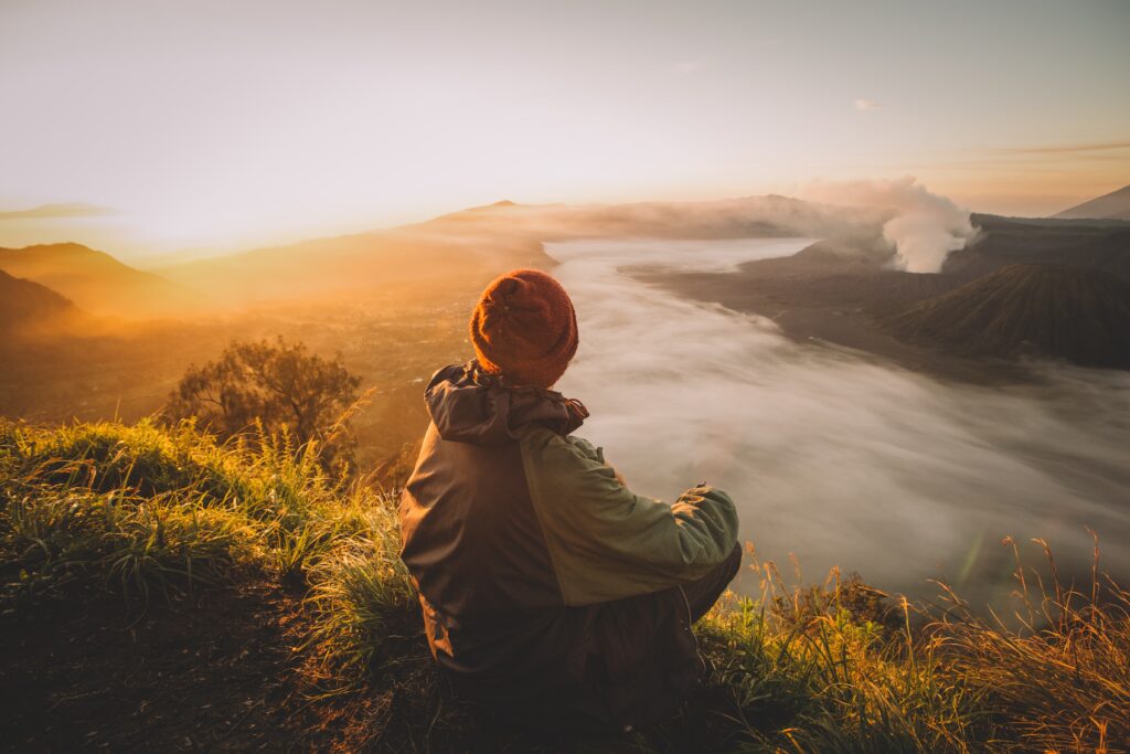 a view at sunrise