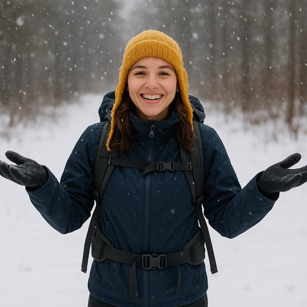North Country Trail Weather - Hiker in the snow