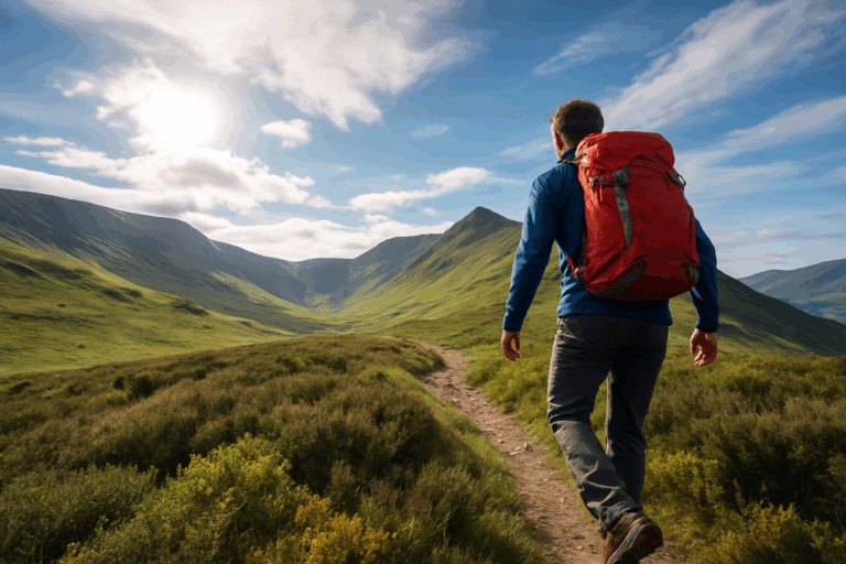 hiking-England-best-walks - hiker on a walking trail in England